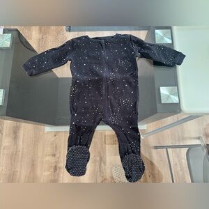 🌙 PETIT LEM All Black Starry Baby Sleeper - 12M